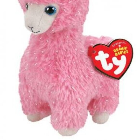 Ty Beanie Babies Lana Pink Llama Unicorn Glitter Sparkle Plush Stuffed Animal - Picture 2 of 2